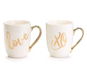 12oz Metallic Gold Love and XO Assorted Mugs