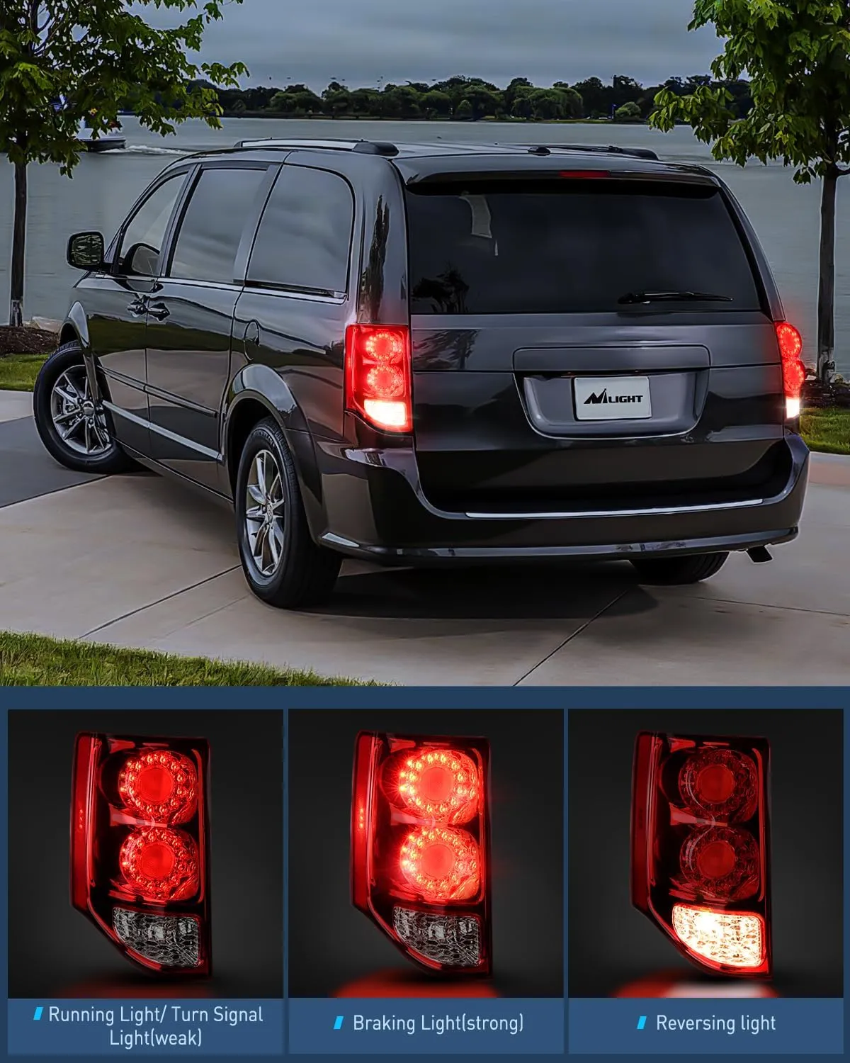 2011-2020 Dodge Grand Caravan Tail light Assembly Rear Lamp Replacement OE Style Driver Passenger Side