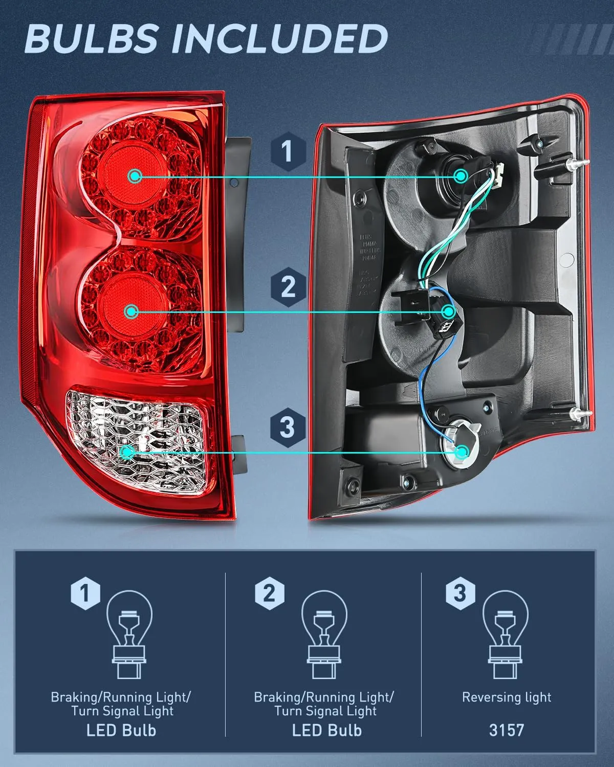 2011-2020 Dodge Grand Caravan Tail light Assembly Rear Lamp Replacement OE Style Driver Passenger Side