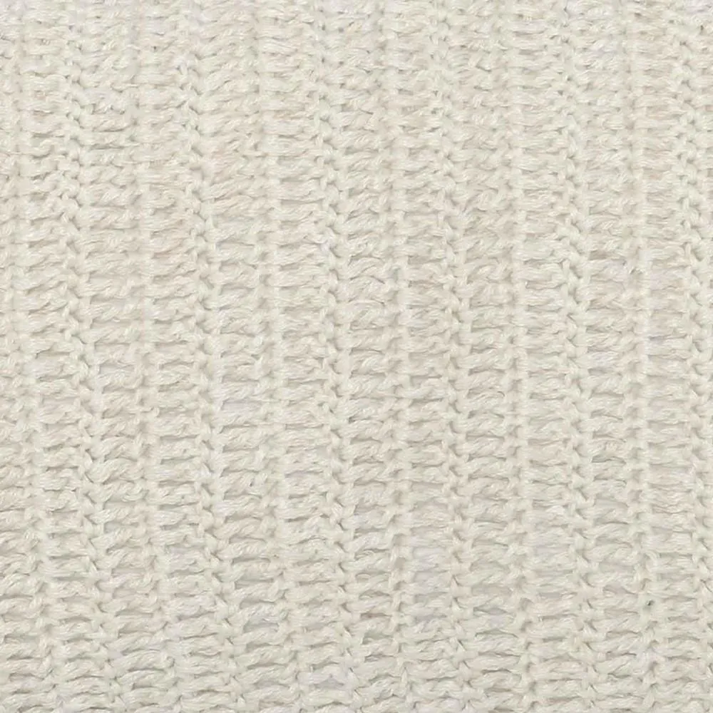 26 x 14" Throw Pillow with Hand Knitted Details, White By Casagear Home