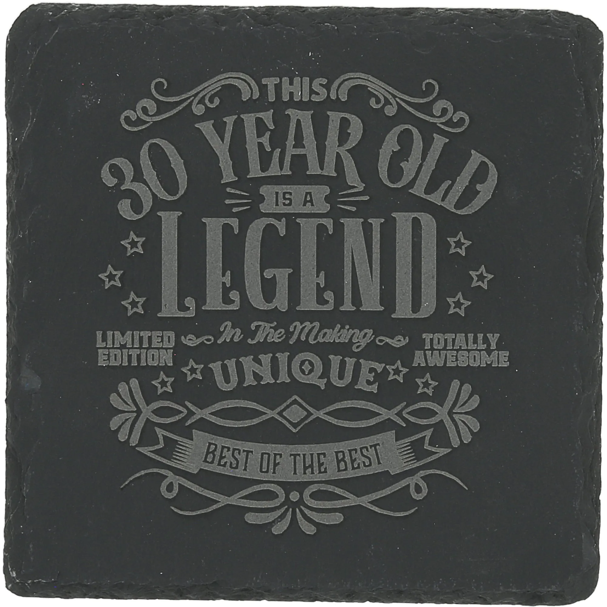 30 Years 4" Slate Coaster