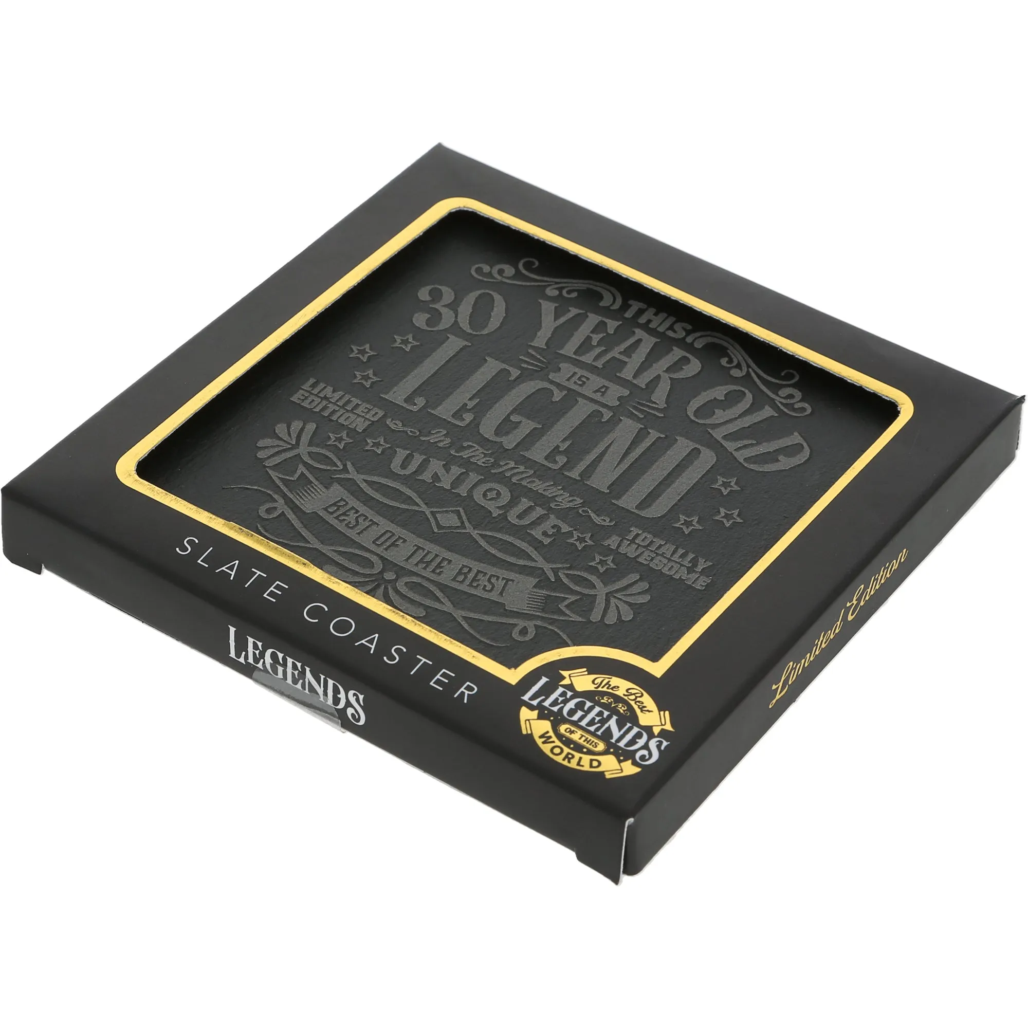 30 Years 4" Slate Coaster