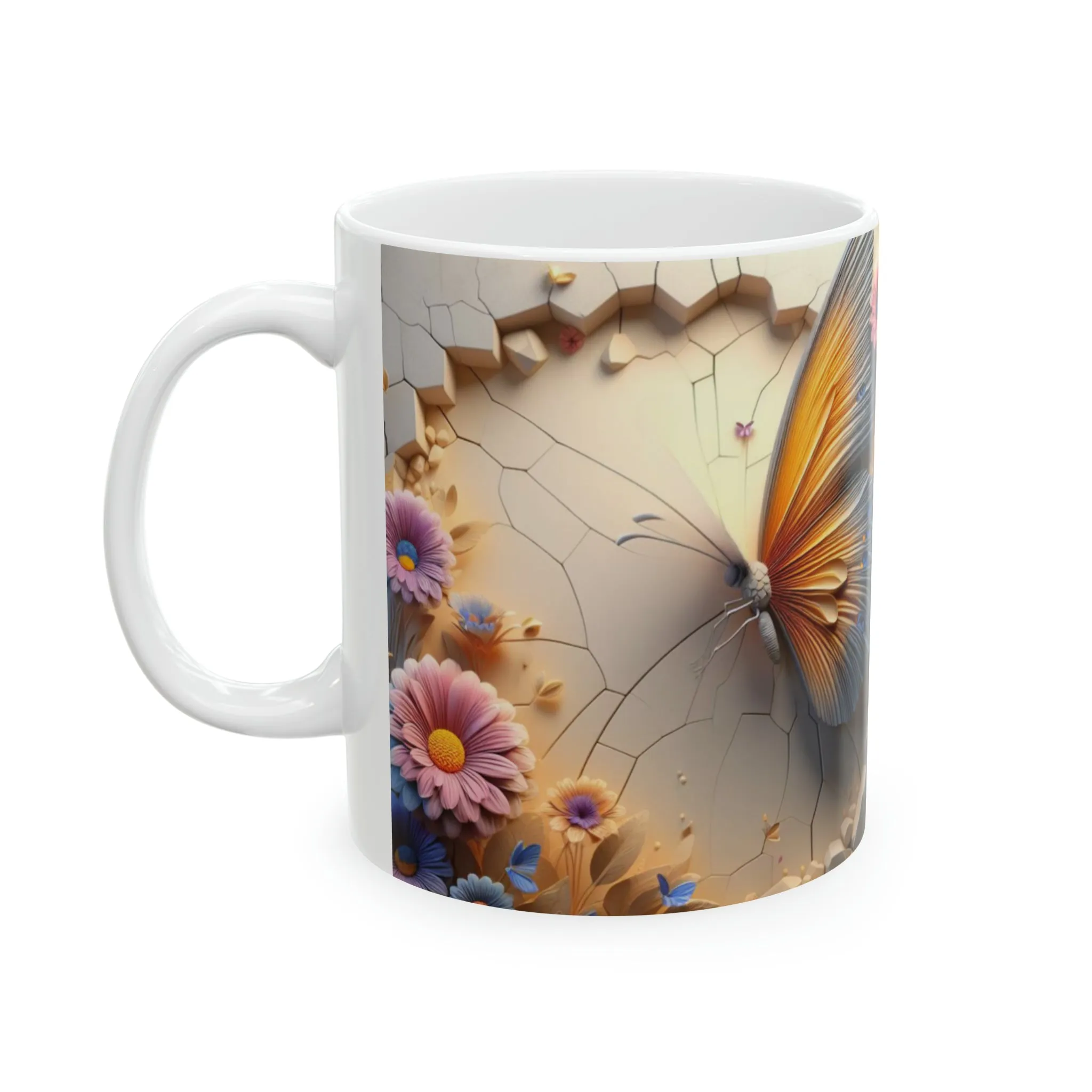 3D Butterflies | Ceramic Mug, 11oz