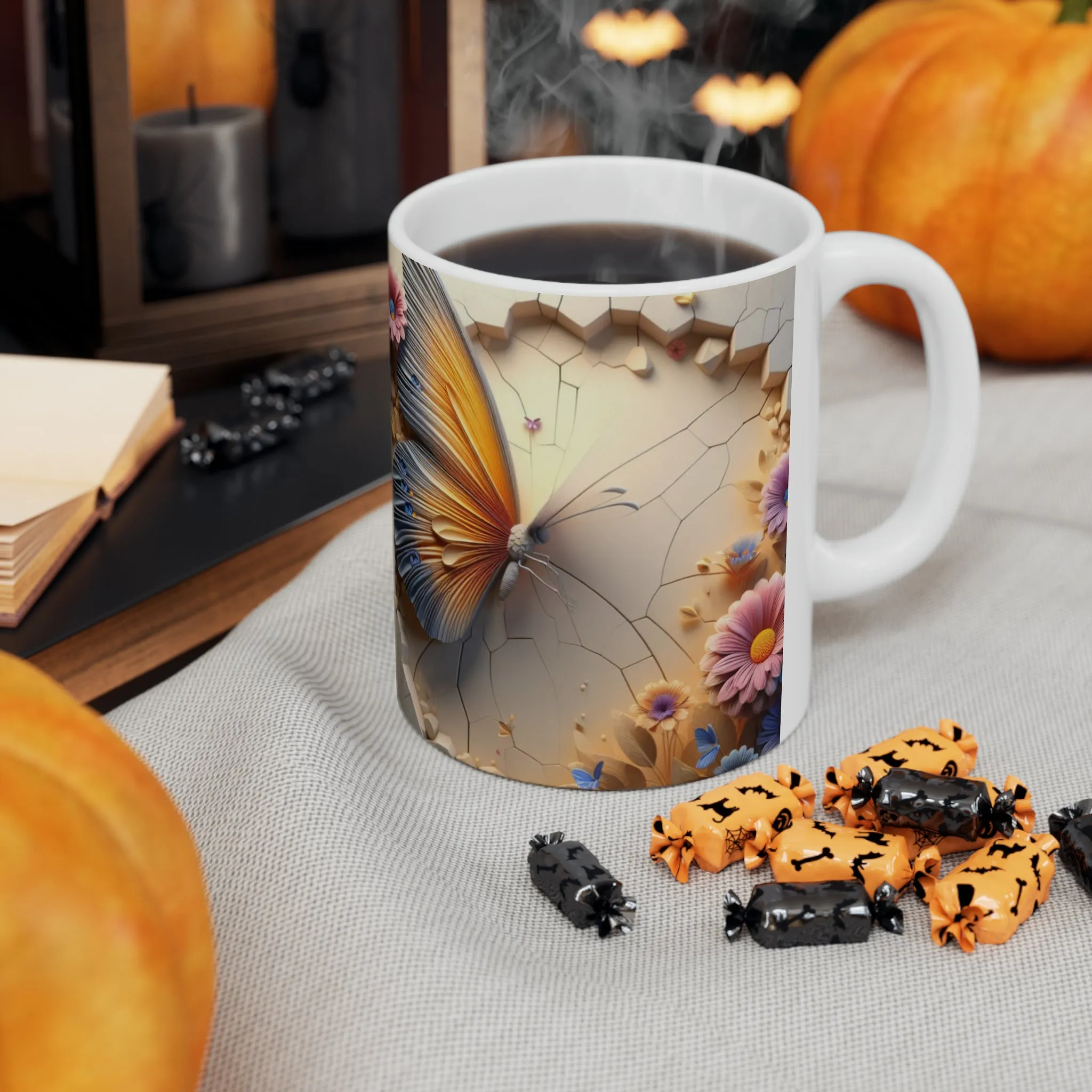 3D Butterflies | Ceramic Mug, 11oz