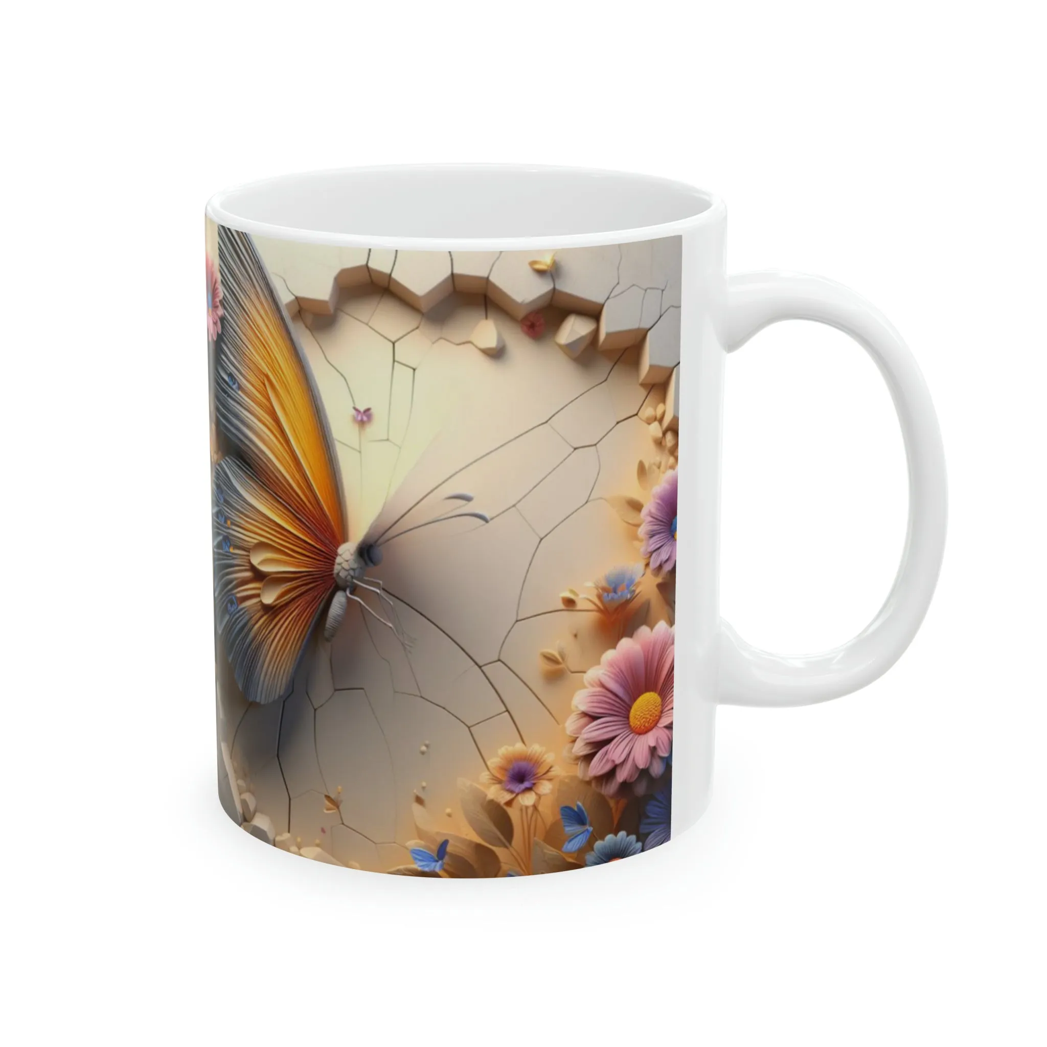 3D Butterflies | Ceramic Mug, 11oz