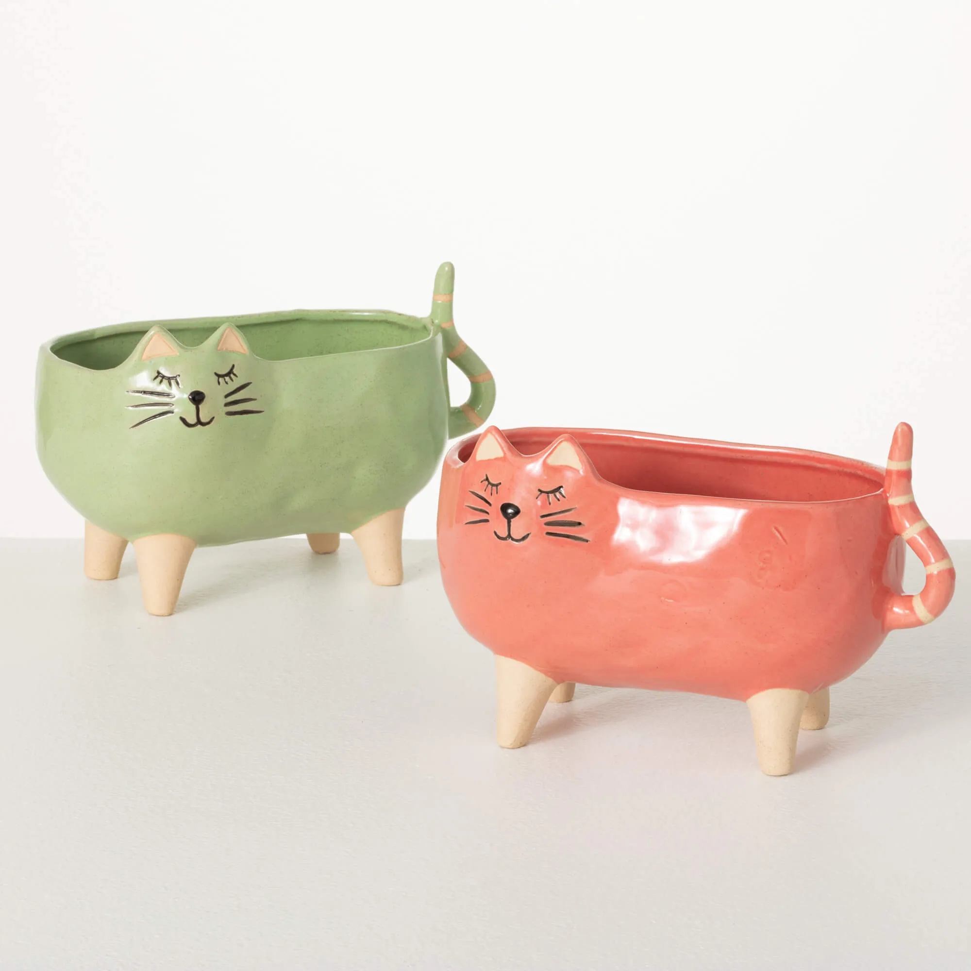 5.75"H Sullivans Purr-Fect Cat Planter Pair Set of 2, Multicolor