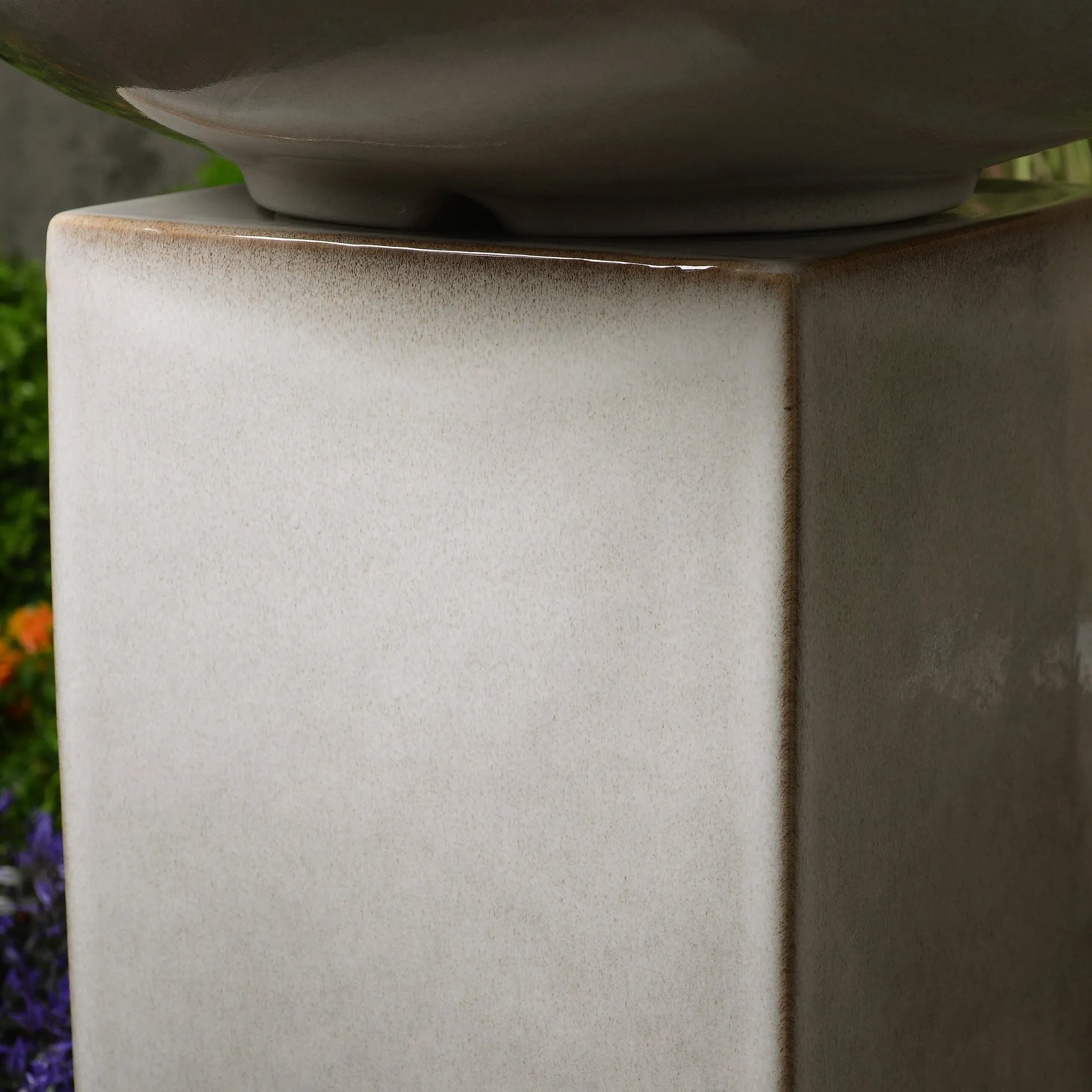 79586-02-IV -  Ivory Ceramic Fountain with Submersible Pump and Warm White LED Lights