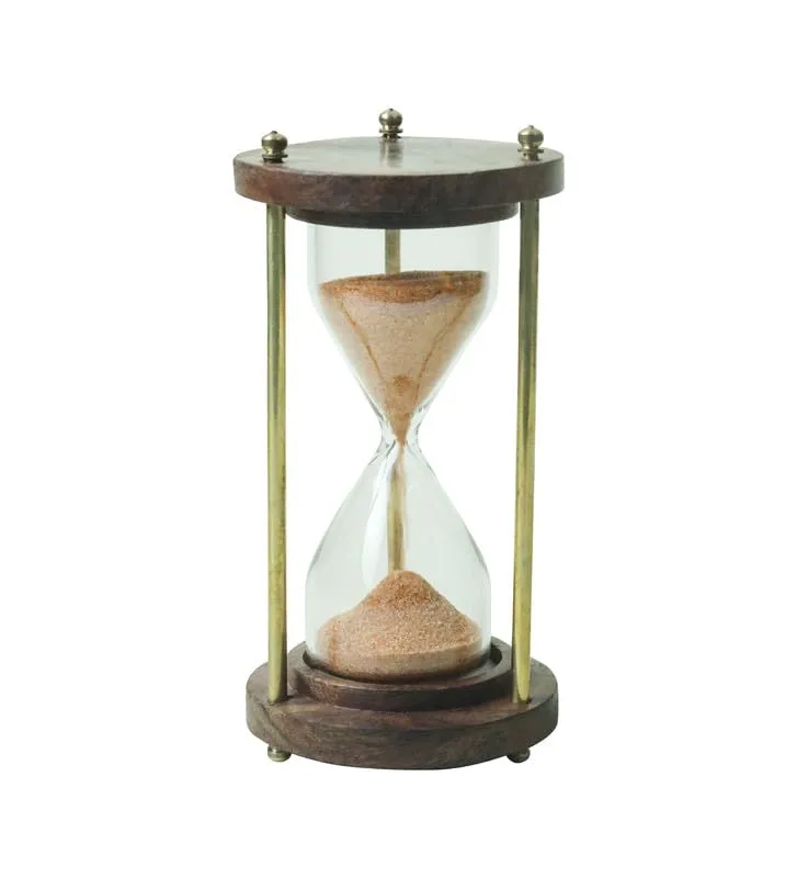 Aayansh CREATION Unique Wooden Handcrafted Sand Hour Glass Clock, Best for Desk Use and Office Desk