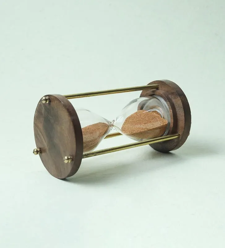 Aayansh CREATION Unique Wooden Handcrafted Sand Hour Glass Clock, Best for Desk Use and Office Desk