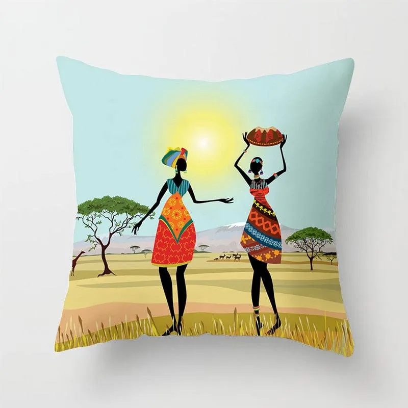 African Style Pattern Sofa Decorative Cushion Cover Pillow Pillowcase Polyester