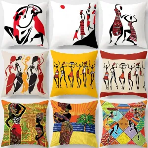 African Style Pattern Sofa Decorative Cushion Cover Pillow Pillowcase Polyester