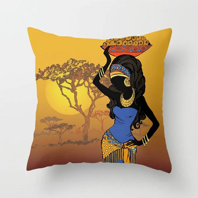 African Style Pattern Sofa Decorative Cushion Cover Pillow Pillowcase Polyester