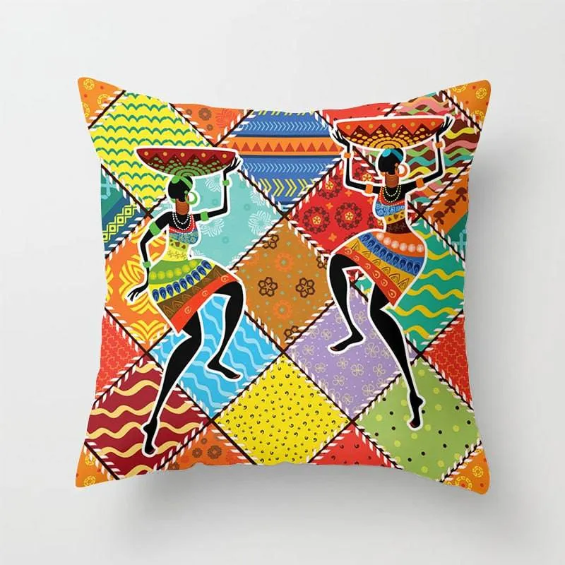 African Style Pattern Sofa Decorative Cushion Cover Pillow Pillowcase Polyester