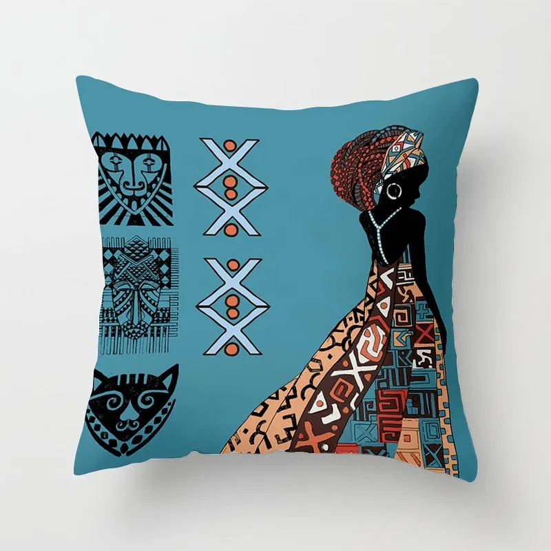 African Style Pattern Sofa Decorative Cushion Cover Pillow Pillowcase Polyester
