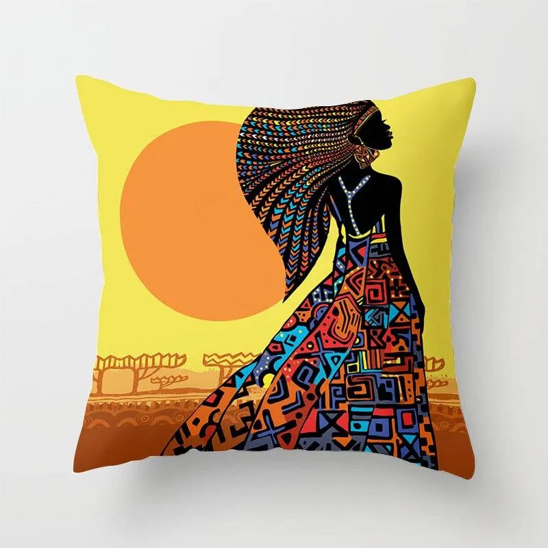 African Style Pattern Sofa Decorative Cushion Cover Pillow Pillowcase Polyester