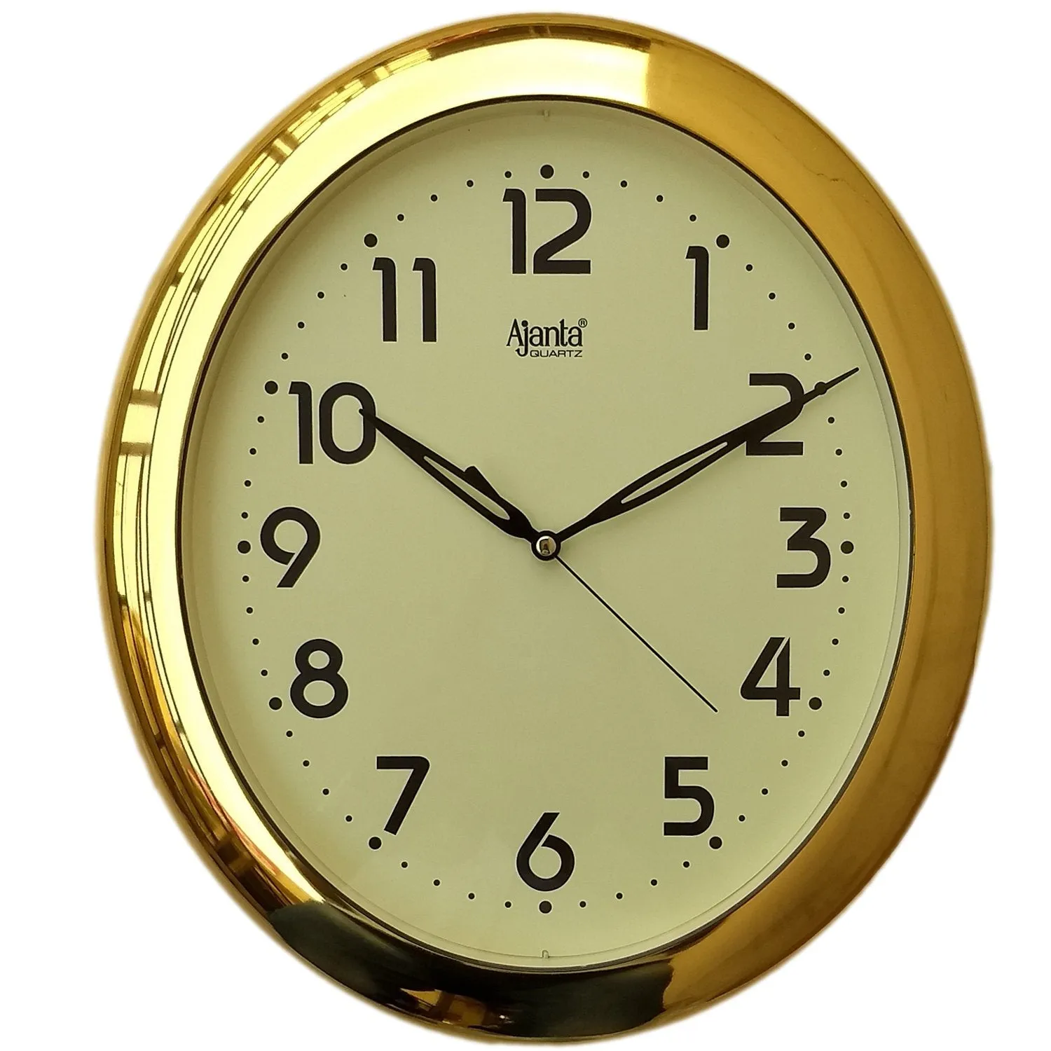 Ajanta Plastic Analog Wall Clock (Ivory, 32Cm X 28Cm)