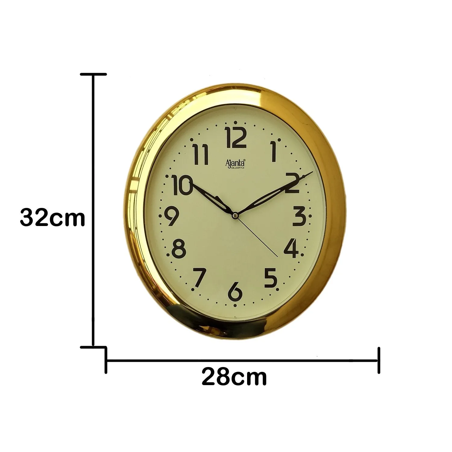 Ajanta Plastic Analog Wall Clock (Ivory, 32Cm X 28Cm)