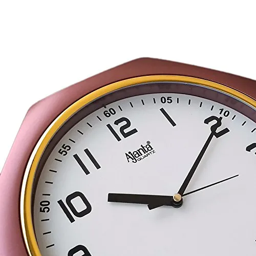 Ajanta Plastic Wall Clock (25 x 25 cm, Brown)