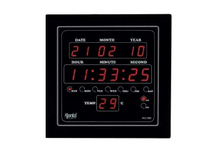 Ajanta Quartz Digital Red Led Sqare Wall Clock Olc - 302 (25.4 Cm X 25.4 Cm X 3.5 Cm)(Plastic)