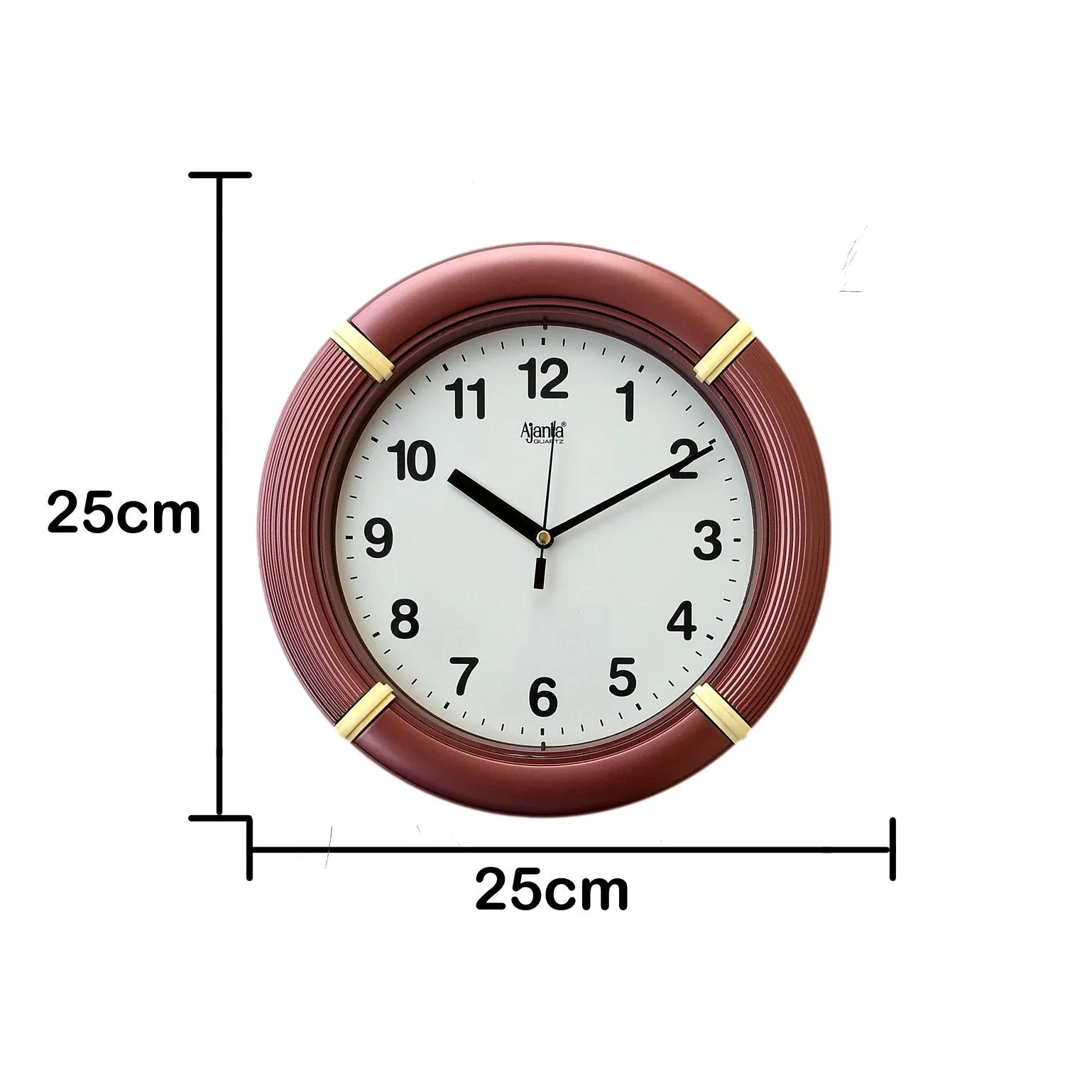 Ajanta Wall Clock For Home And Offices (25 cm x 25 cm , Step Movement, Brown)