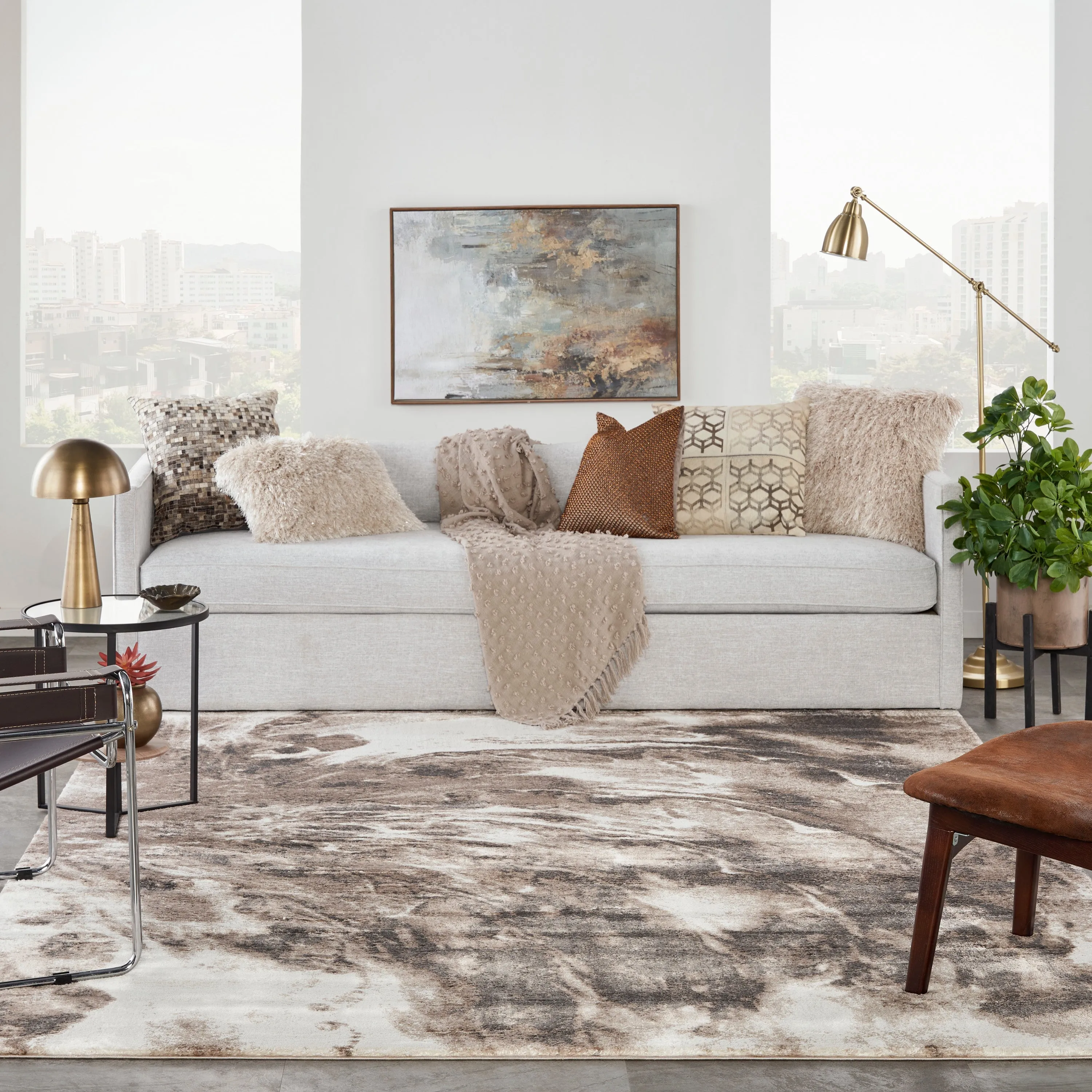American Manor Ivory/Mocha Rug