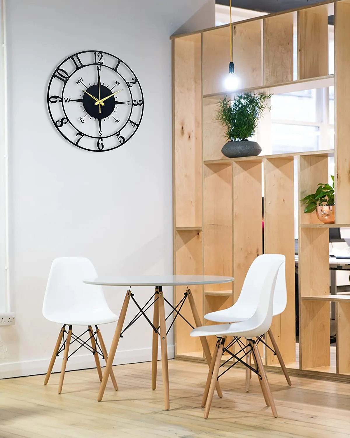 Arabs Stylish Metal Analog Wall Clock For Home And Hall, Living Room, Bedroom, Office, Antique Big Size Modern Wall Watch For Home Decor (Style 3, 40 Cm)(Matte Black)