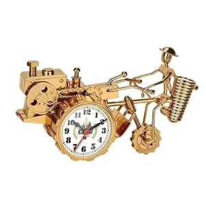ATORSE® Rustic Desk Clock Tractor Model Dormitory Living Room for Kids Decorative Gold