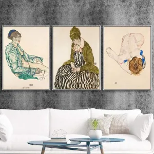 Austrian Egon Schiele Oil Paintings Posters