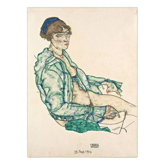 Austrian Egon Schiele Oil Paintings Posters