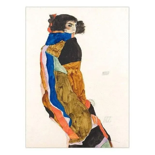 Austrian Egon Schiele Oil Paintings Posters