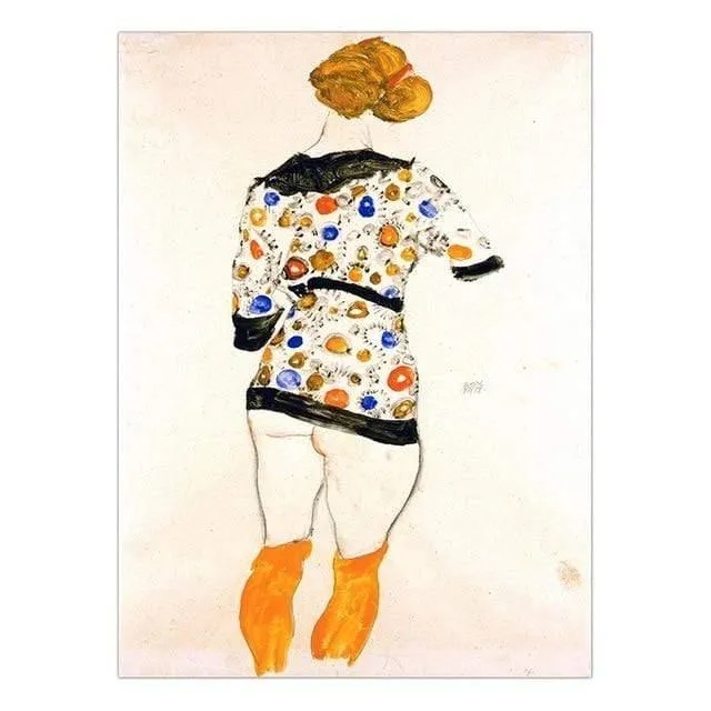 Austrian Egon Schiele Oil Paintings Posters