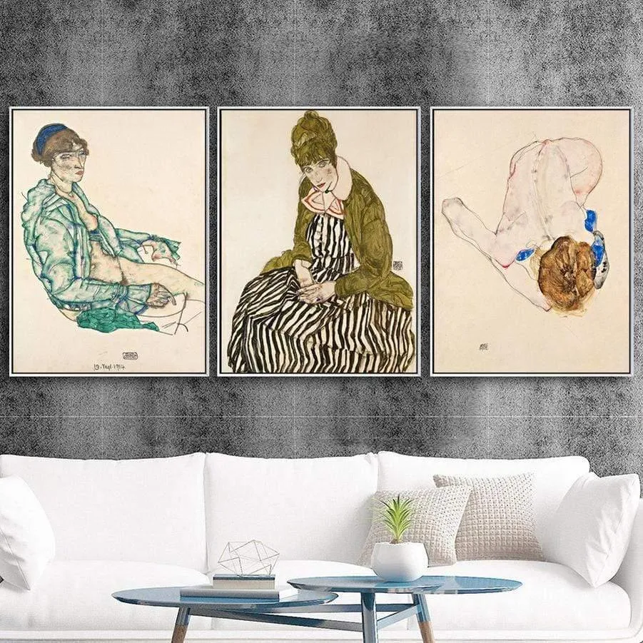 Austrian Egon Schiele Oil Paintings Posters