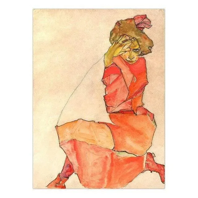 Austrian Egon Schiele Oil Paintings Posters