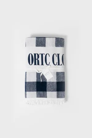 Beach Towel Navy Gingham