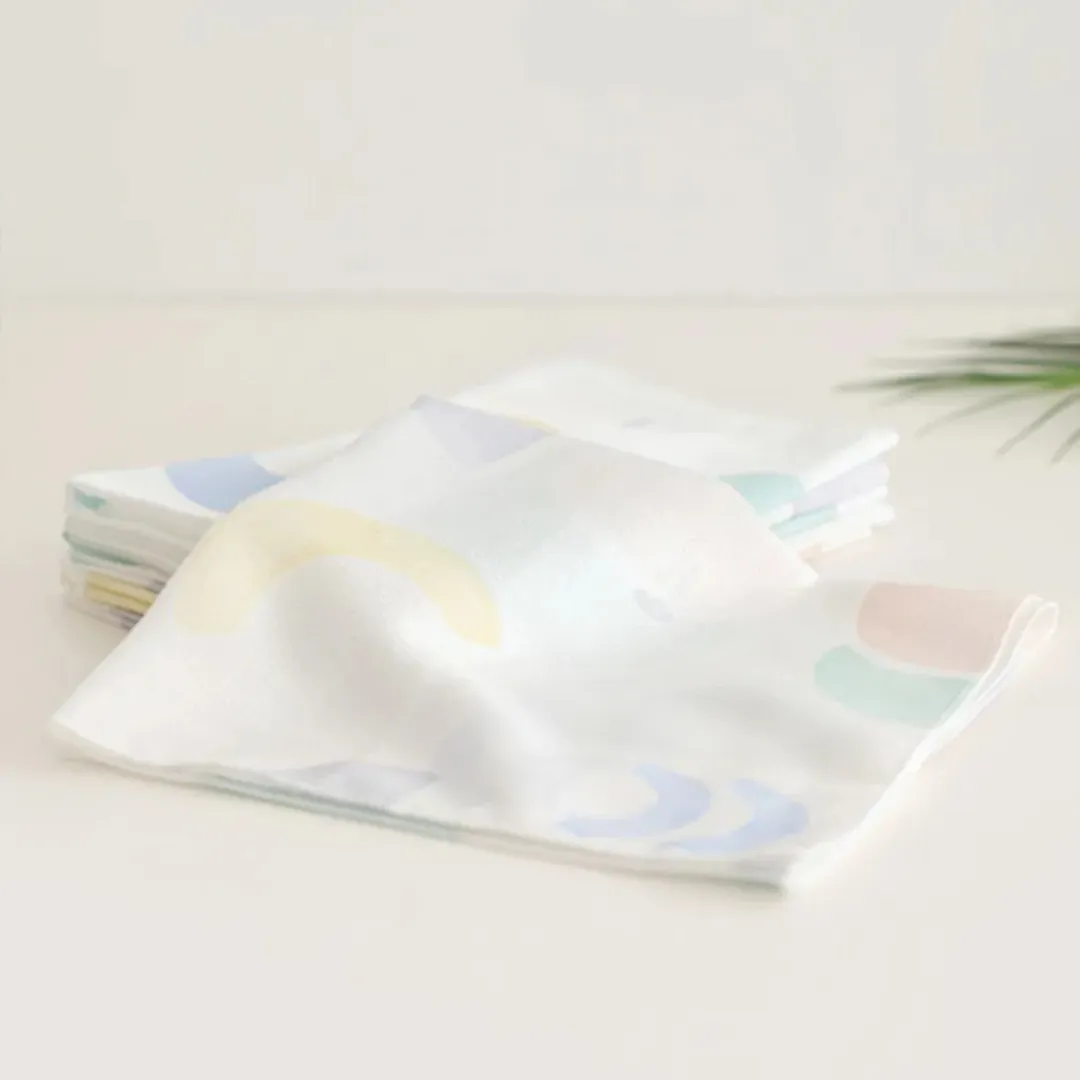 Bebe Bamboo Signature Baby Embossed Hankie (Village M size) - 6pcs