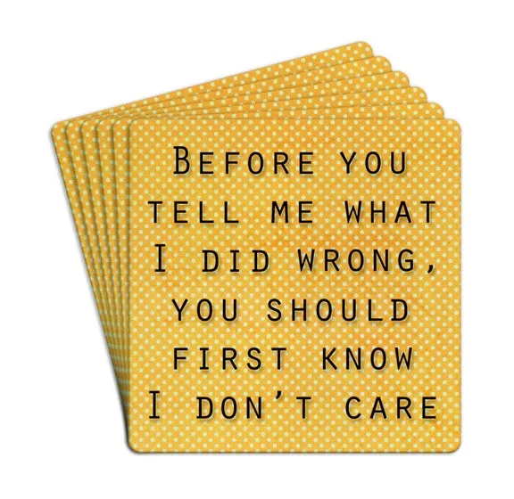 Before You Tell Me... Coaster