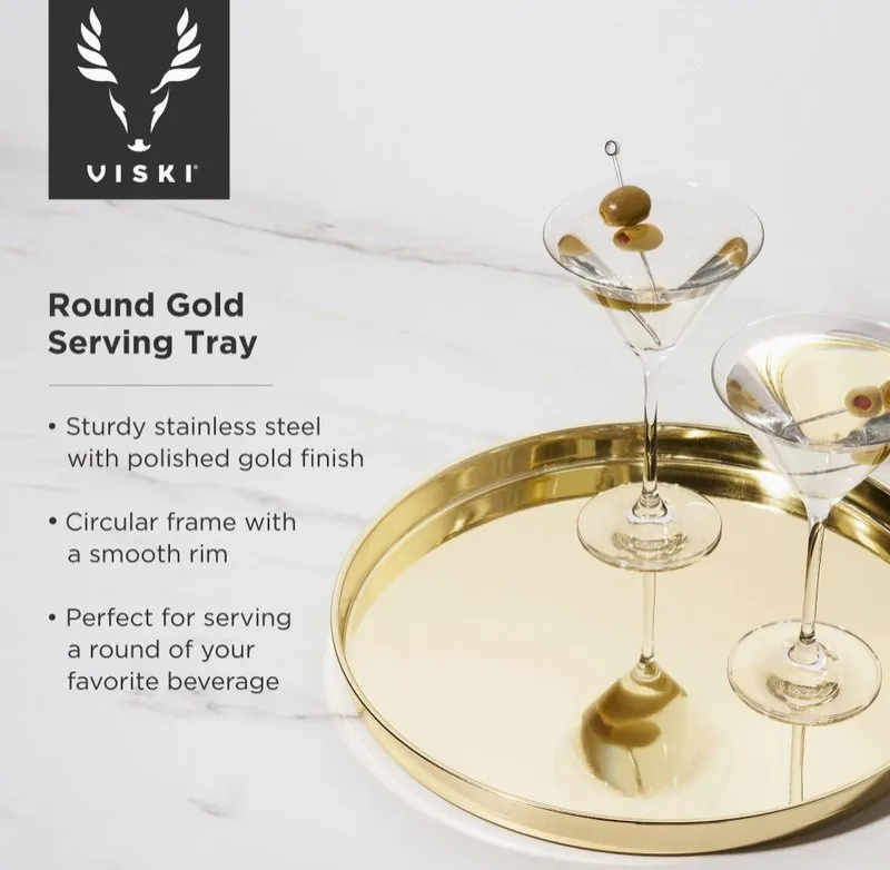 Belmont Polished Gold-Plated Serving Tray