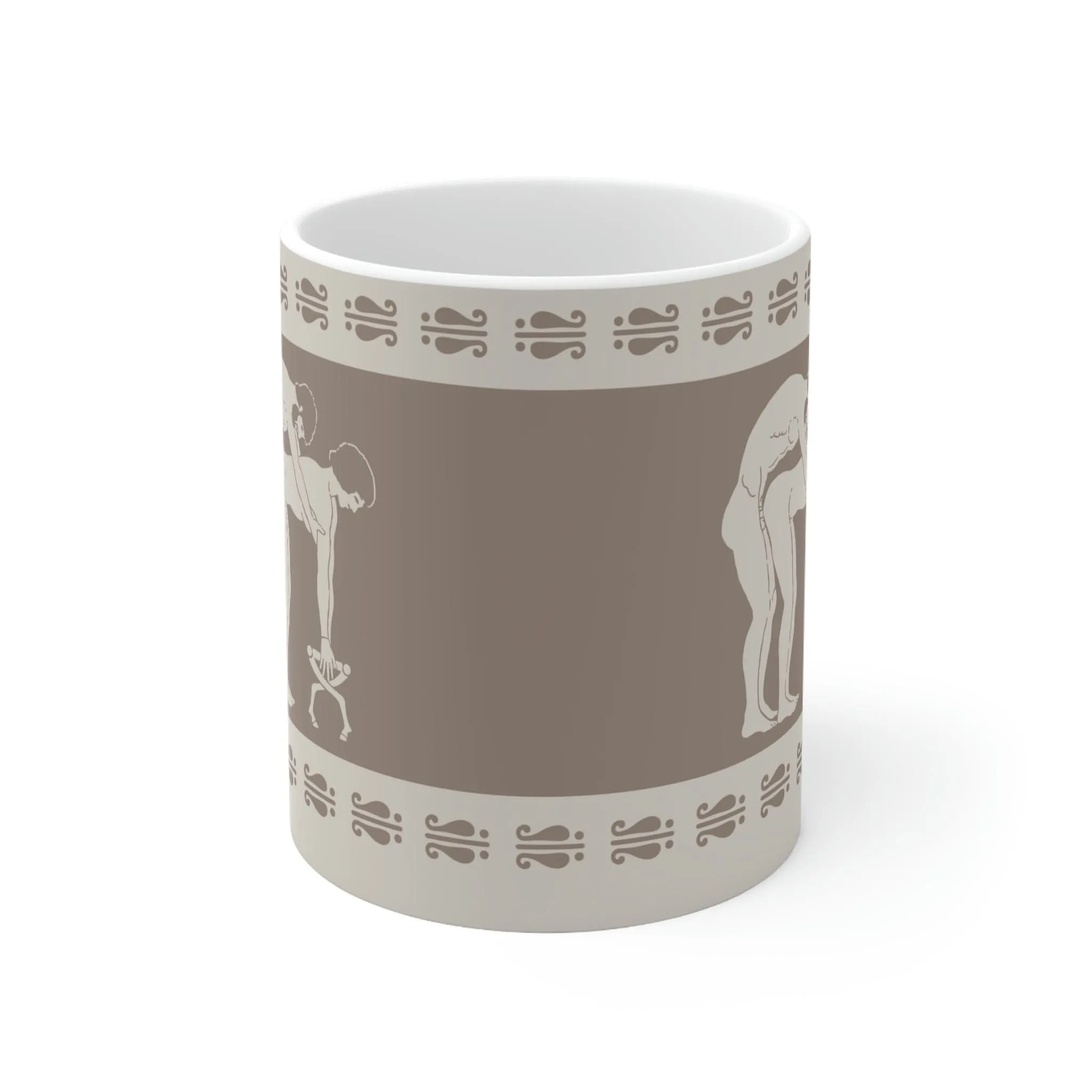 Birdcage Inspired Greek Boy Dinnerware - Doggy Pattern Ceramic Mug 11oz
