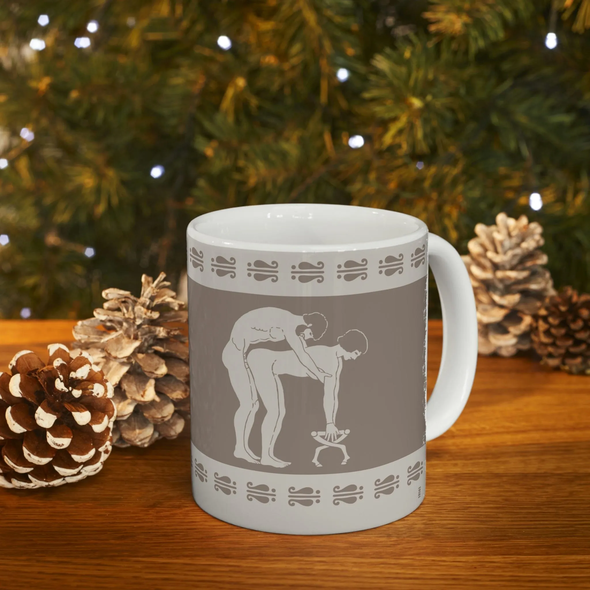 Birdcage Inspired Greek Boy Dinnerware - Doggy Pattern Ceramic Mug 11oz