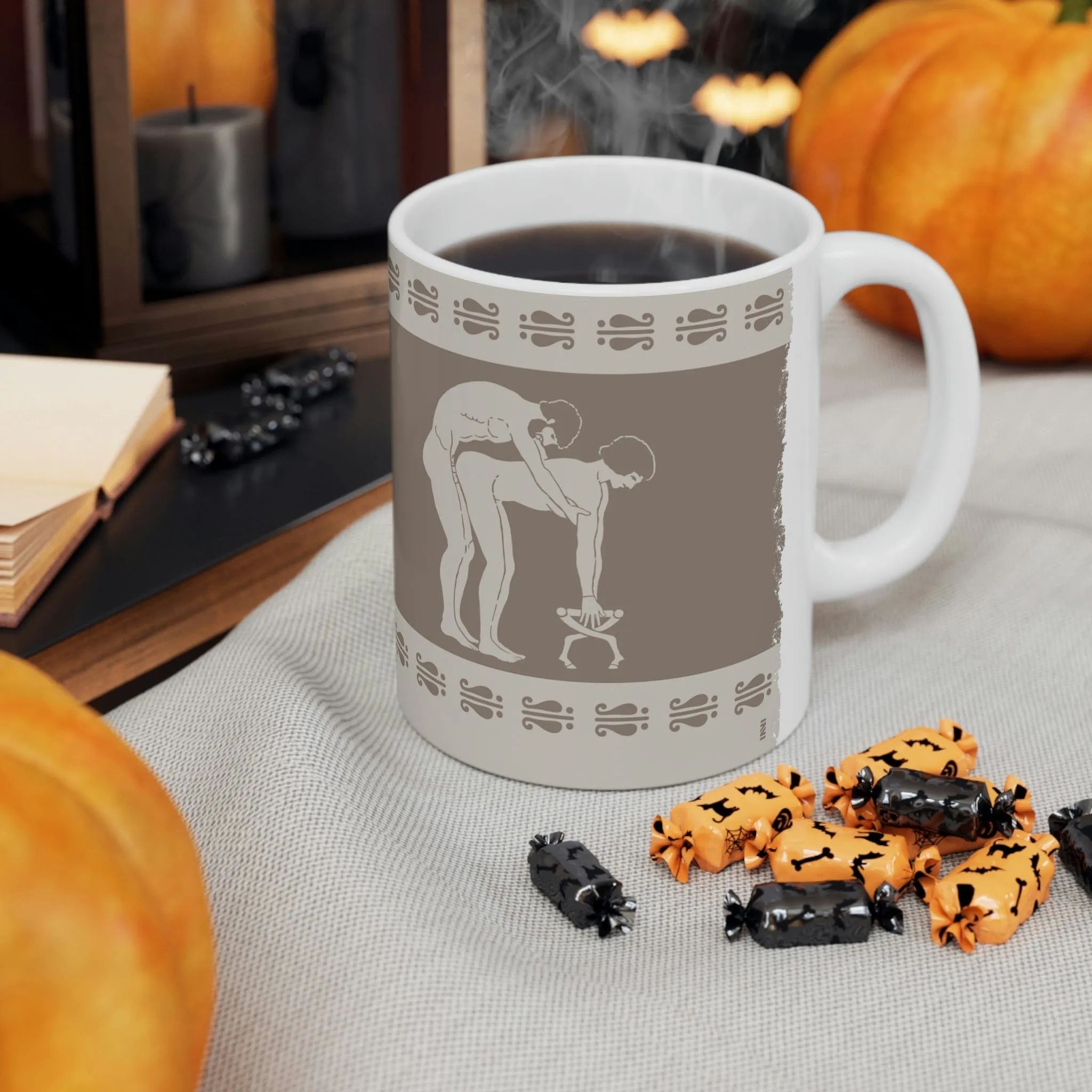 Birdcage Inspired Greek Boy Dinnerware - Doggy Pattern Ceramic Mug 11oz