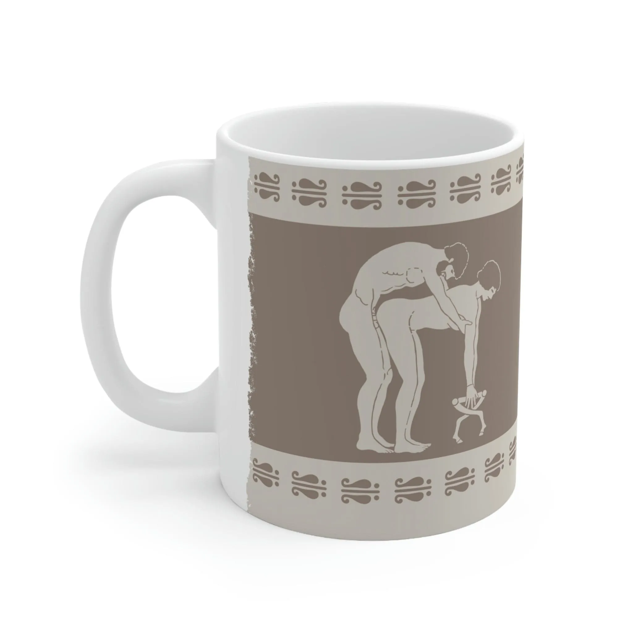 Birdcage Inspired Greek Boy Dinnerware - Doggy Pattern Ceramic Mug 11oz