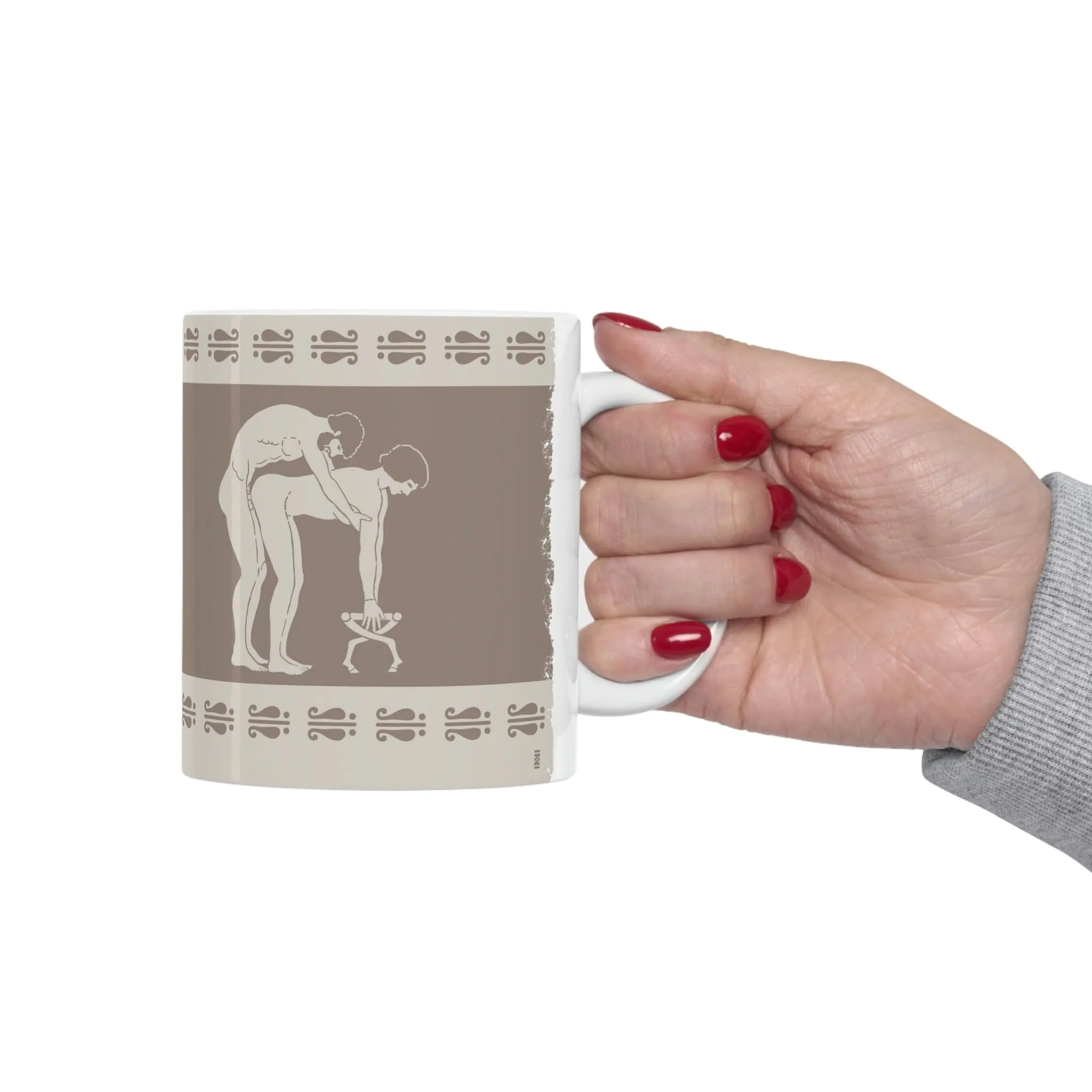 Birdcage Inspired Greek Boy Dinnerware - Doggy Pattern Ceramic Mug 11oz