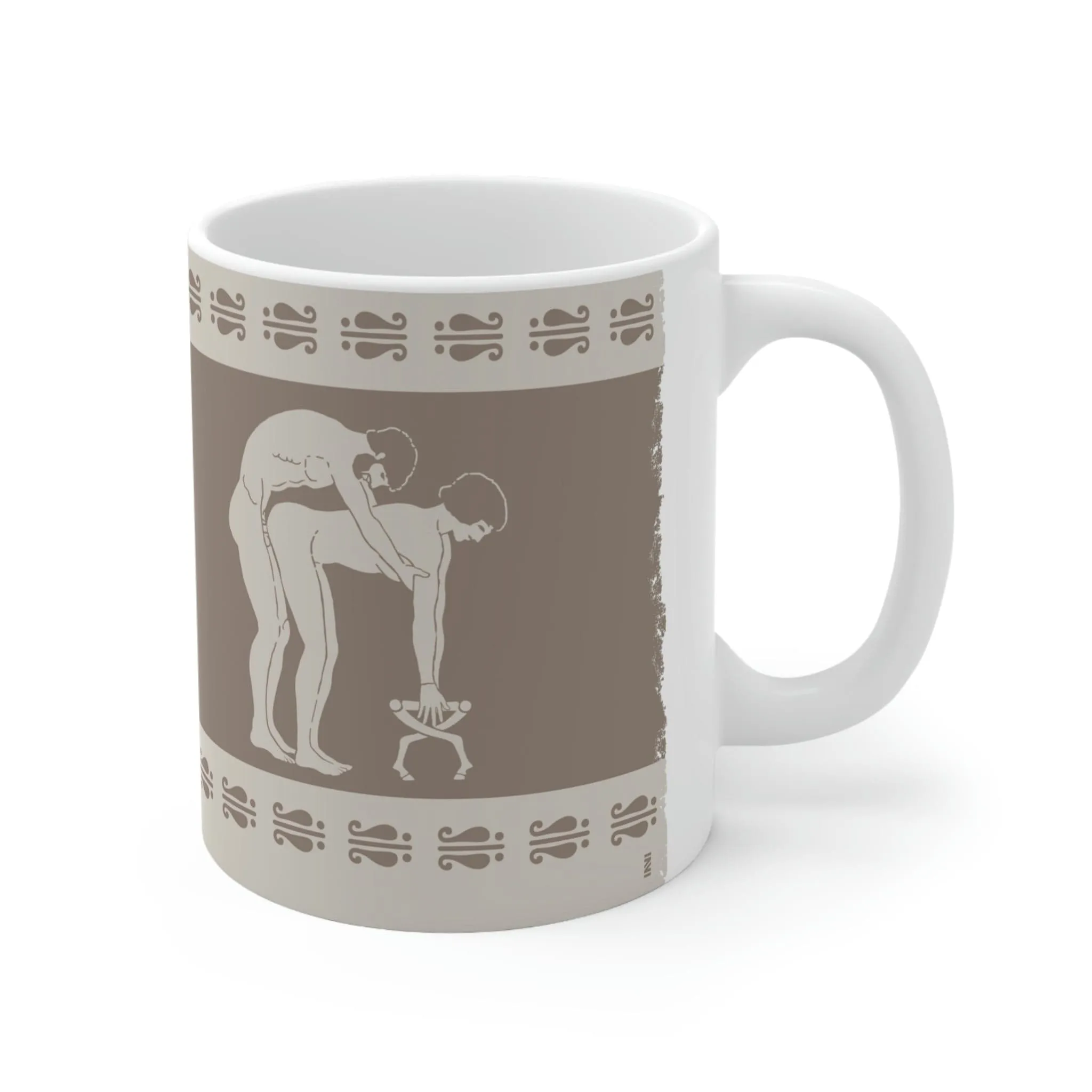 Birdcage Inspired Greek Boy Dinnerware - Doggy Pattern Ceramic Mug 11oz