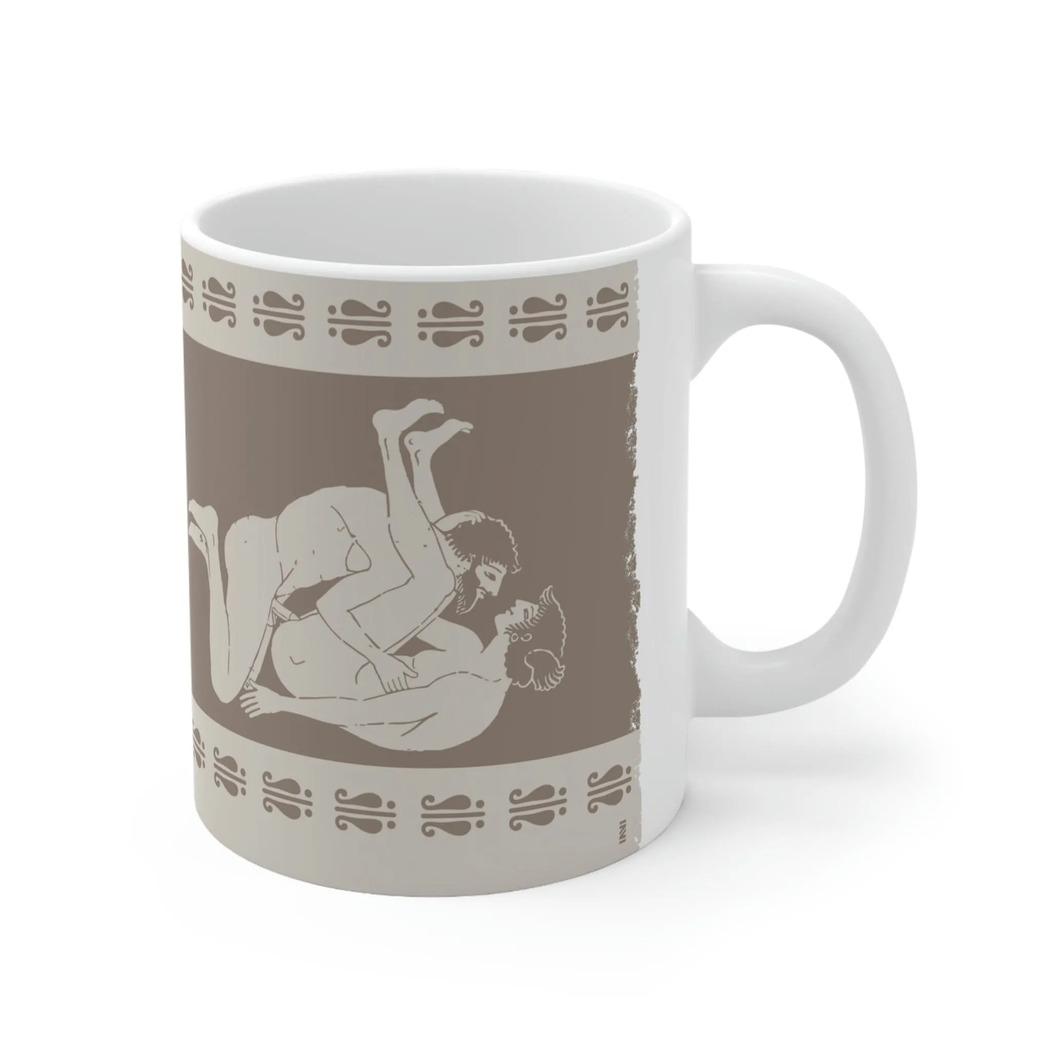 Birdcage Inspired Greek Boy Dinnerware - Missionary Pattern Ceramic Mug 11oz