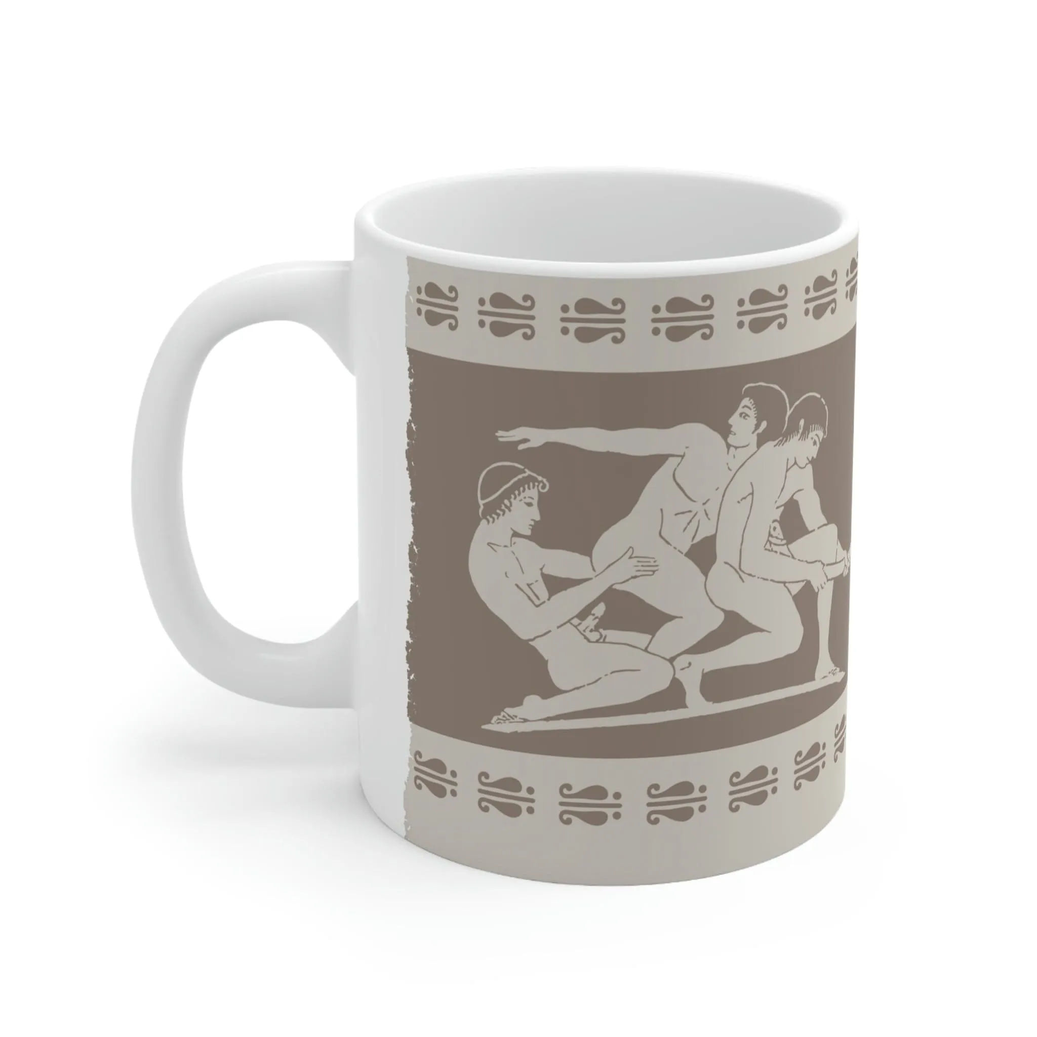 Birdcage Inspired Greek Boy Dinnerware - Threesome Pattern Ceramic Mug 11oz