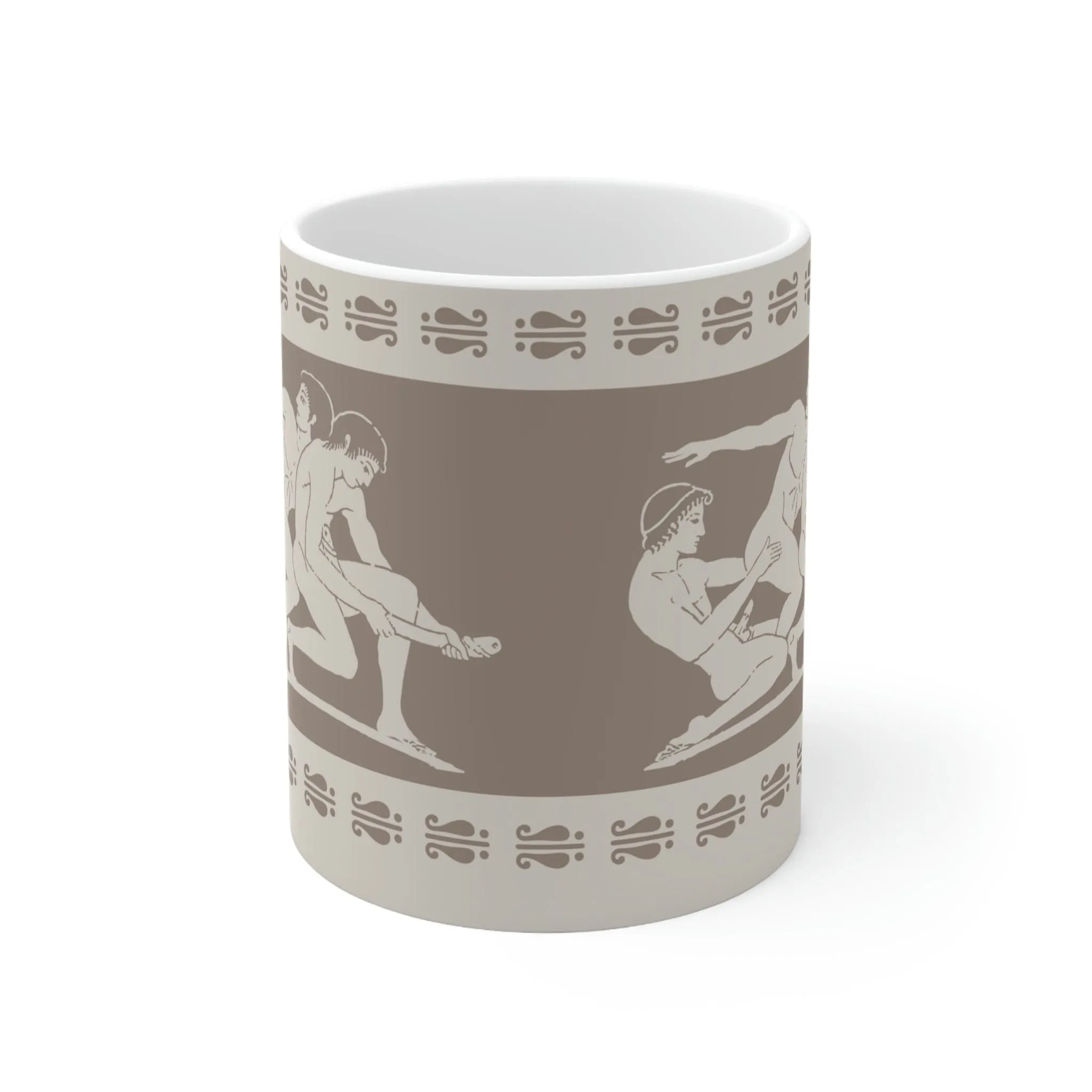 Birdcage Inspired Greek Boy Dinnerware - Threesome Pattern Ceramic Mug 11oz