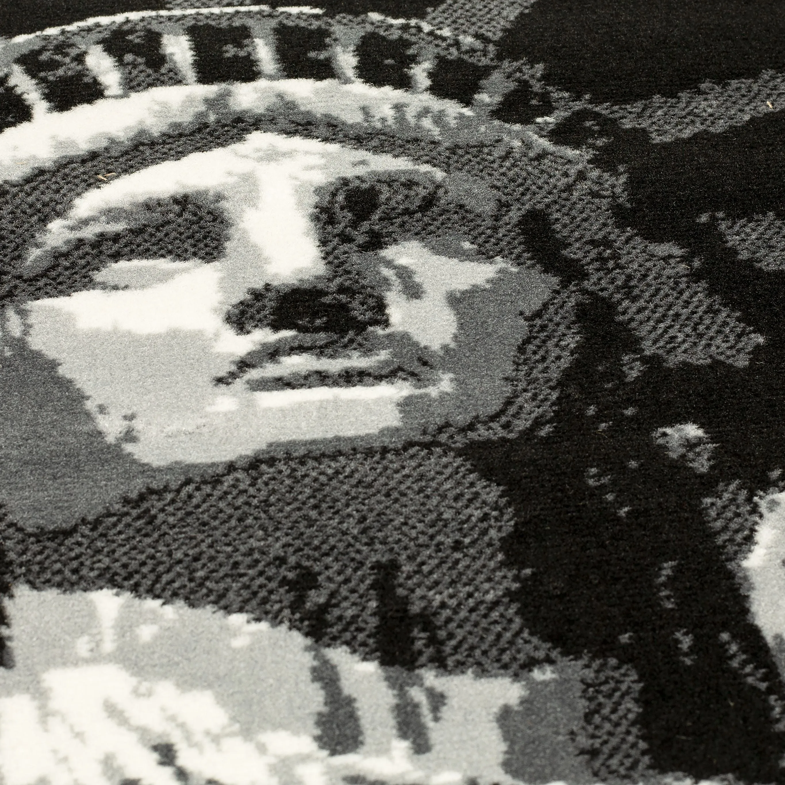 Black Funky Statue of Liberty Print Rug - Texas