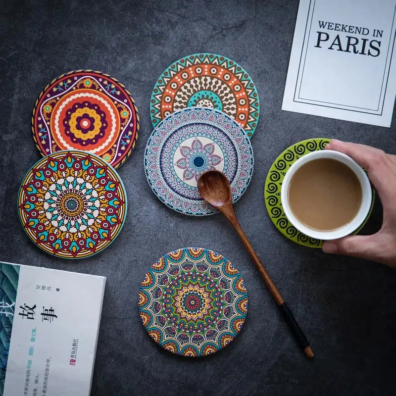 Boho Chic Mandala Coaster Set