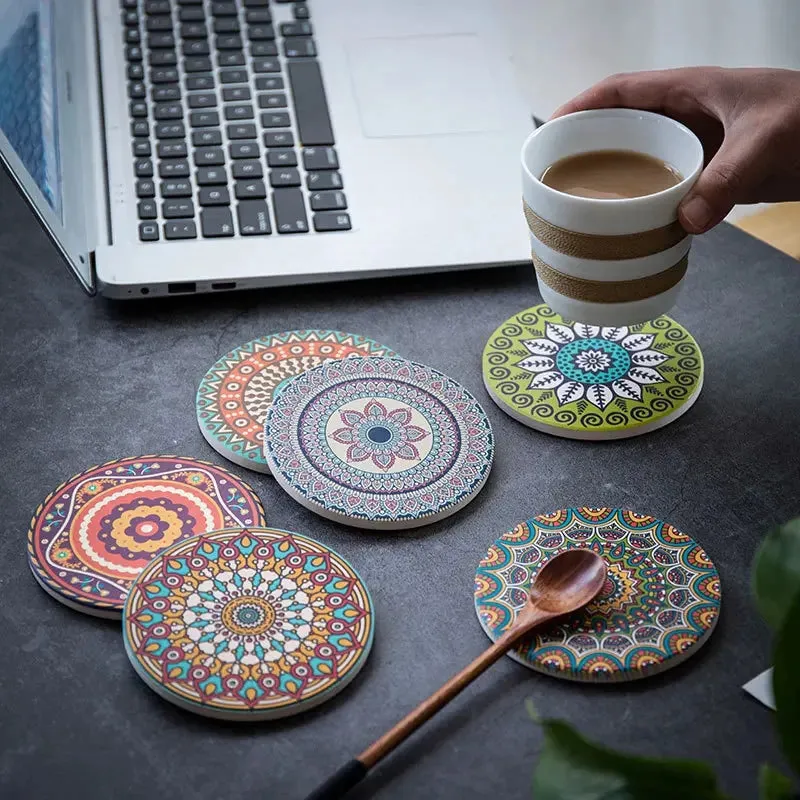Boho Chic Mandala Coaster Set