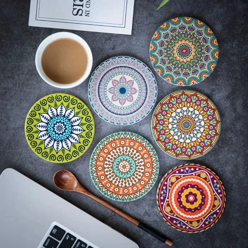 Boho Chic Mandala Coaster Set